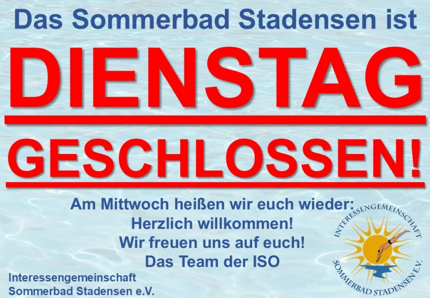 Aushang_Dienstag-geschlossen_Aufsteller